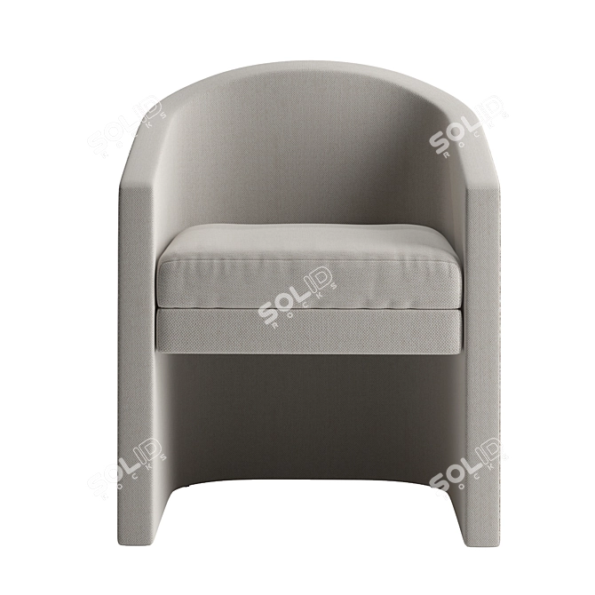 Modern Arc Dining Chair 3D model image 3