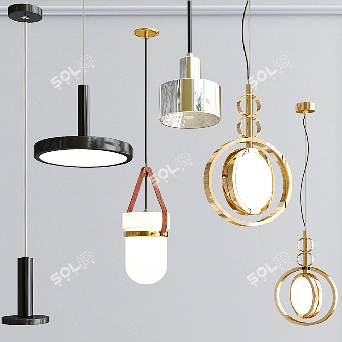 Modern Pendant Light Collection 3D model image 1