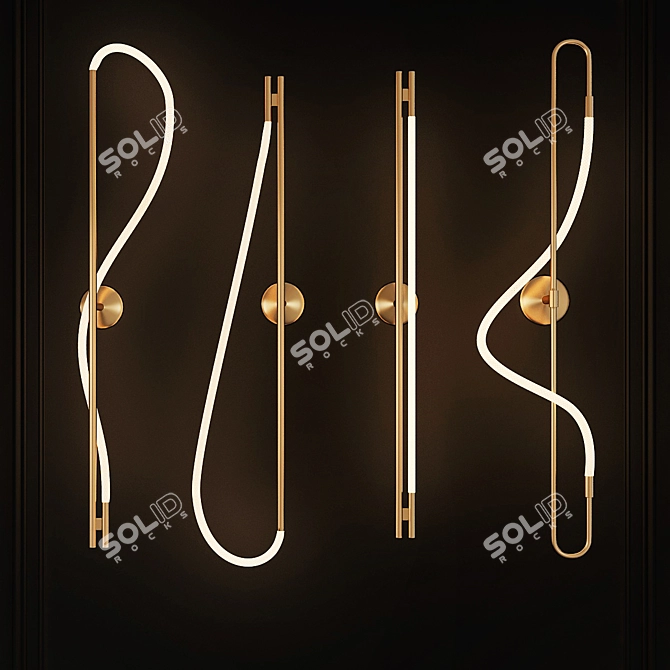 Elegant Aura Sconce 3D model image 1