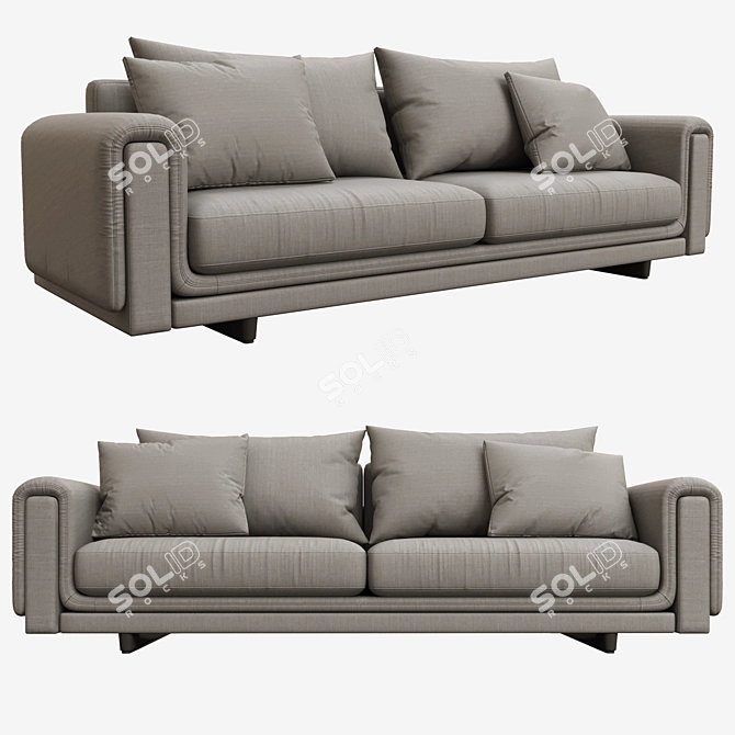 Modern Poly Sofa: Russian Translation 3D model image 1