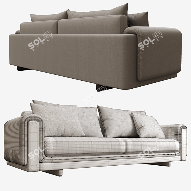 Modern Poly Sofa: Russian Translation 3D model image 3