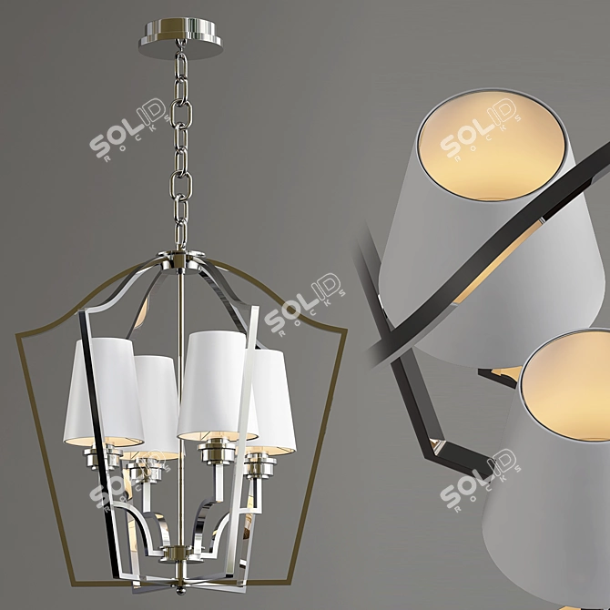 Elegant Lantern Chandelier 3D model image 2