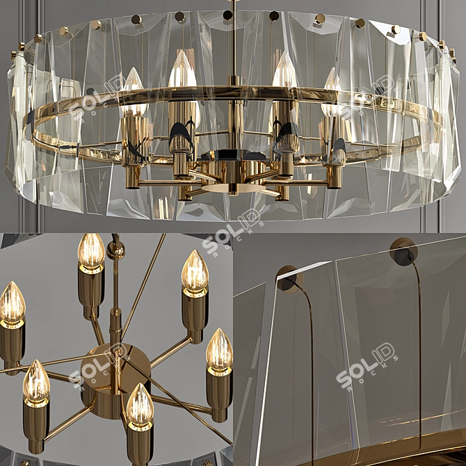 Ruby Crystal Chandelier: Elegant Millimeter Masterpiece 3D model image 1