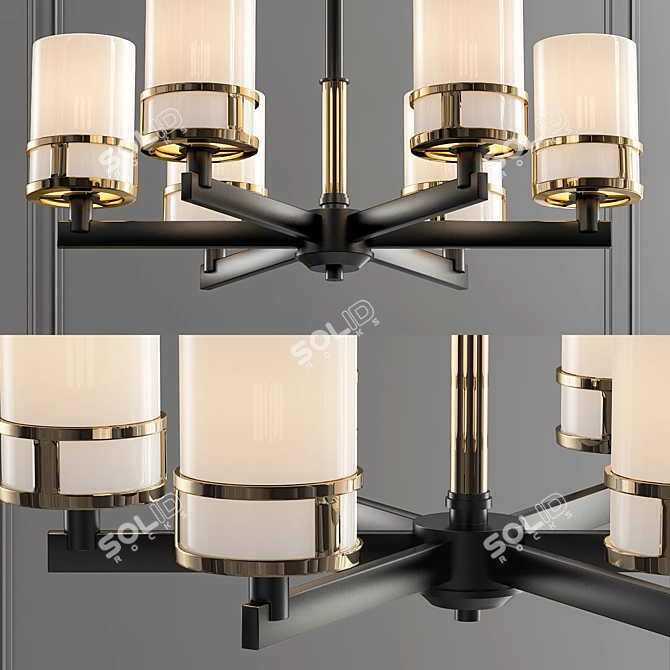 Olivier Frosted Gold Pendant Light 3D model image 2