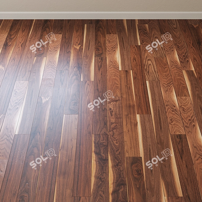 Classic Walnut Chevron Parquet 3D model image 2