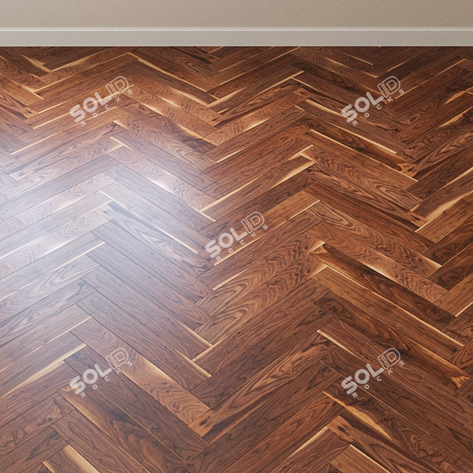 Classic Walnut Chevron Parquet 3D model image 4