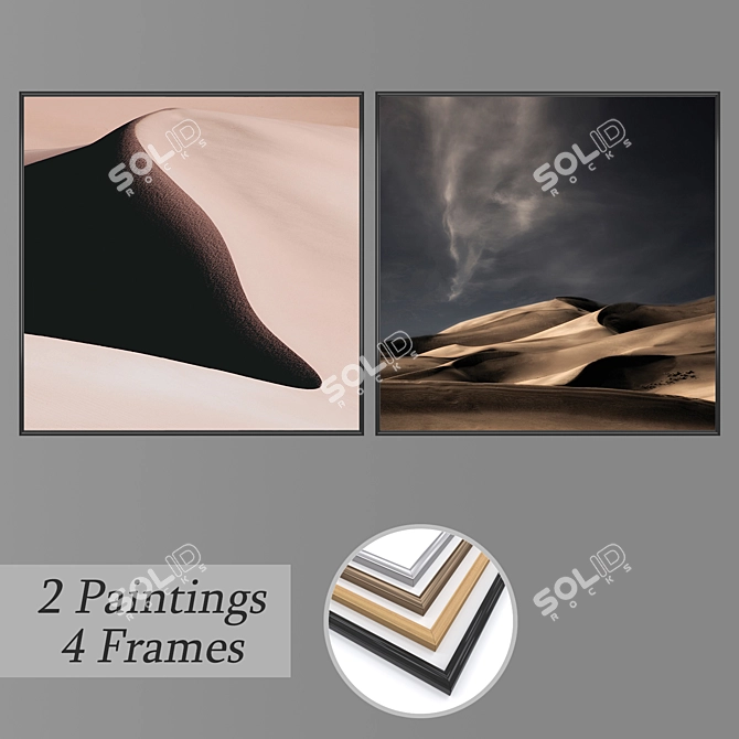 Modern Wall Art Set - No. 1340 3D model image 1