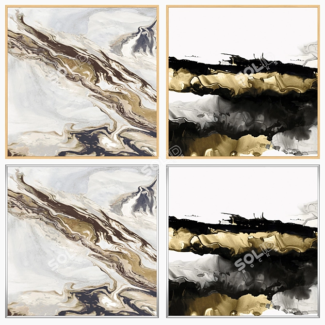 Artful Frames and Paintings Set 3D model image 3