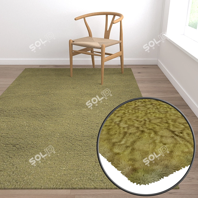 Luxury Carpet Set: 3 Premium Textured Designs 3D model image 5