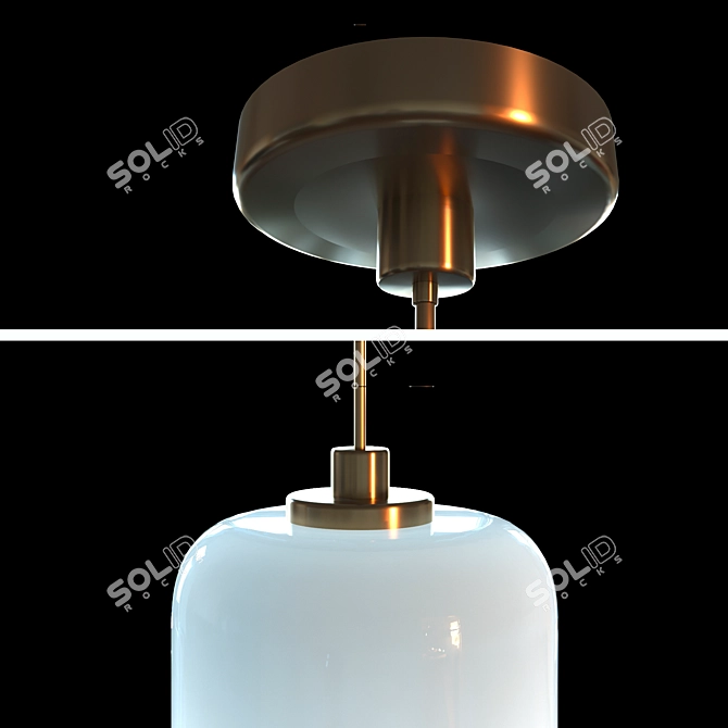 Elegant Glass Pendant Lamp 3D model image 3