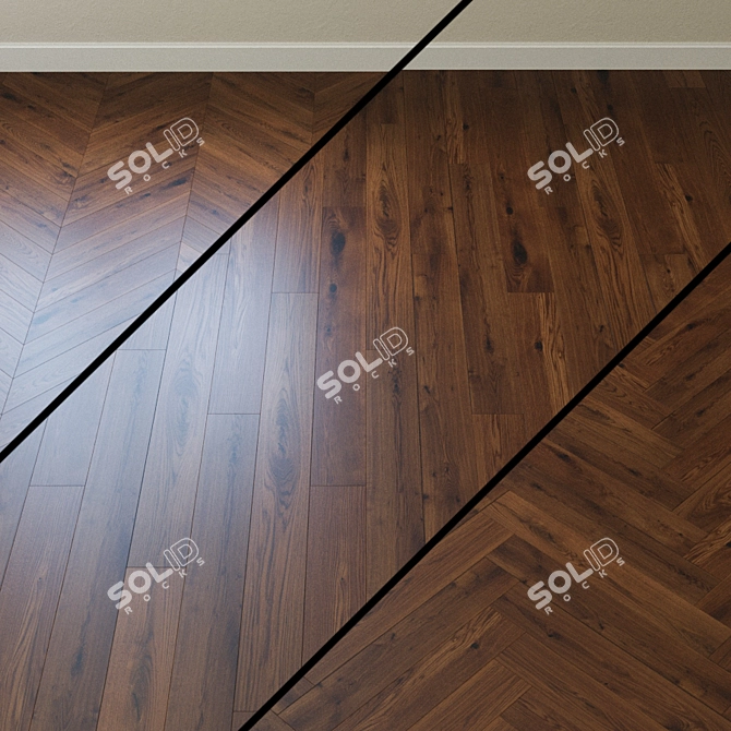 Title: Geneva Oak Parquet: Artisan Craftsmanship, Character Grade 3D model image 1