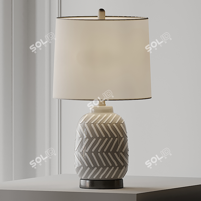 Elegant Hartville Ceramic Lamp 3D model image 1