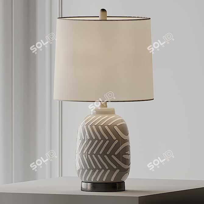 Elegant Hartville Ceramic Lamp 3D model image 2