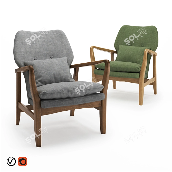 Elegant and Comfortable Atreya Chair 3D model image 1