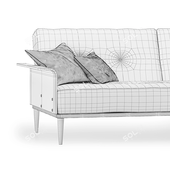Monroe Mid Century Tufted Sofa 3D model image 1