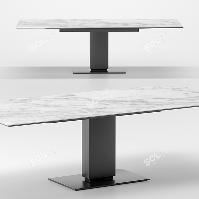 Sleek Echo Metal Column Table 3D model image 1