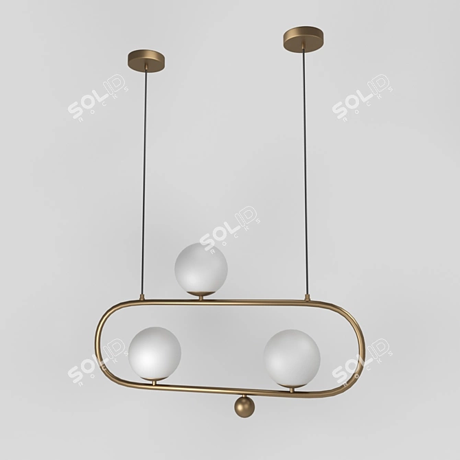 Modern Brass Pendant Light | Hoop Original 3D model image 1