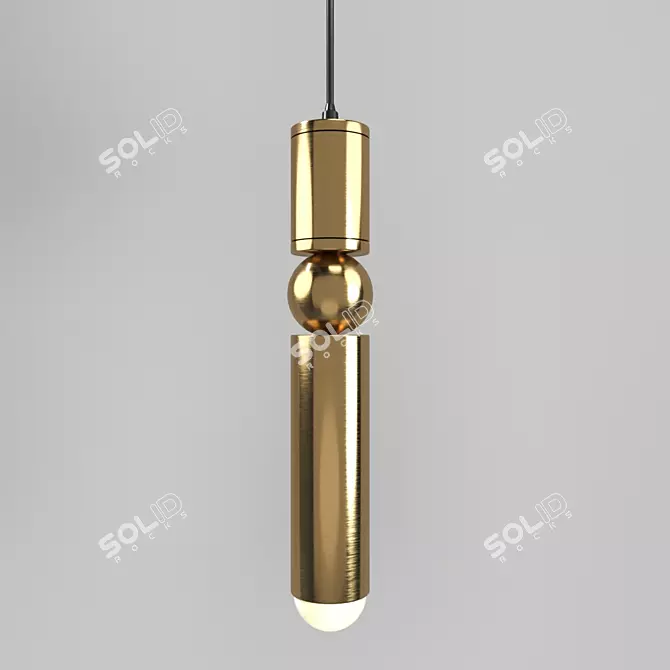 Gold Metallic Modern Pendant Light 3D model image 1