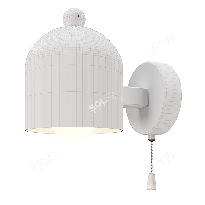 Modern Metal and Wood Pendant Lamp 3D model image 2