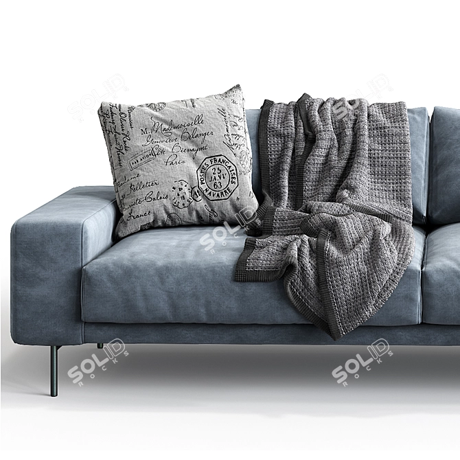 Modern Triple Sofa by B&T Design 3D model image 2