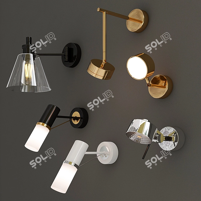 Sleek Wall Fixtures 3D model image 1