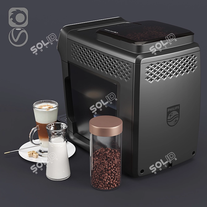 Philips 3200 LatteGo: Fully Automatic Espresso Machine 3D model image 2