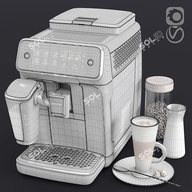 Philips 3200 LatteGo: Fully Automatic Espresso Machine 3D model image 10