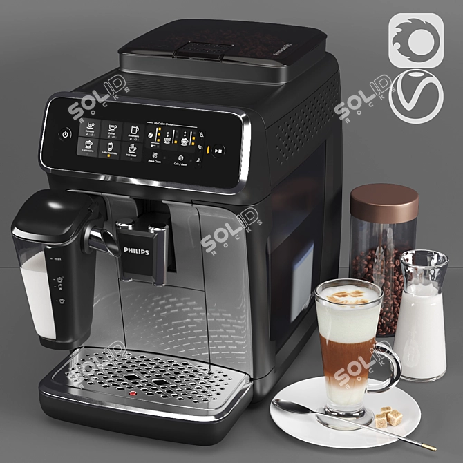 Philips 3200 LatteGo: Fully Automatic Espresso Machine 3D model image 11