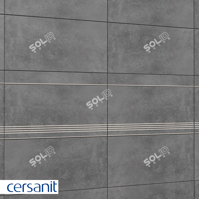 Cersanit Townhouse Dark Gray Porcelain Tile 3D model image 1