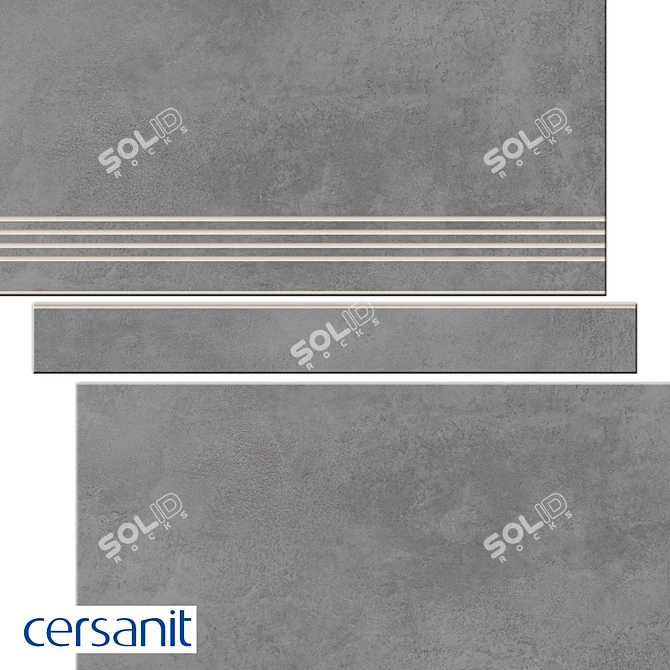 Cersanit Townhouse Dark Gray Porcelain Tile 3D model image 3