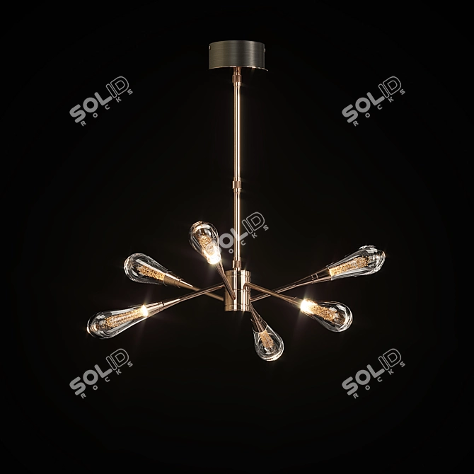 Elegant Glass LED Chandelier 3D model image 1