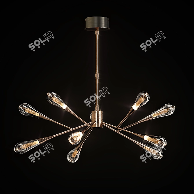 Elegant Glass LED Chandelier 3D model image 2