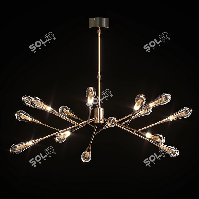 Elegant Glass LED Chandelier 3D model image 3