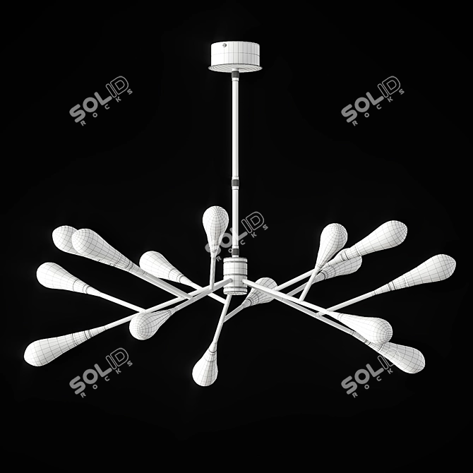 Elegant Glass LED Chandelier 3D model image 4