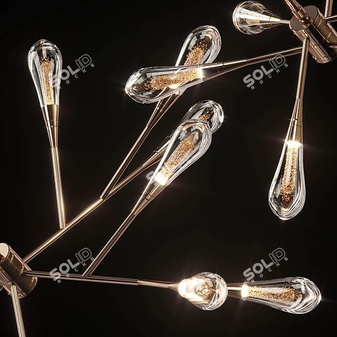 Elegant Glass LED Chandelier 3D model image 8