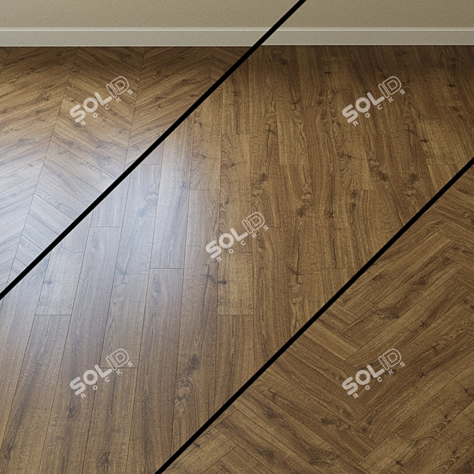 Oak Brown Laminate Flooring 3D model image 1