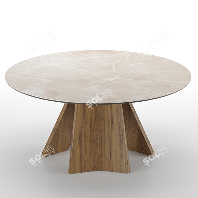 Icaro Round Table with Stunning Ceramic Top 3D model image 1