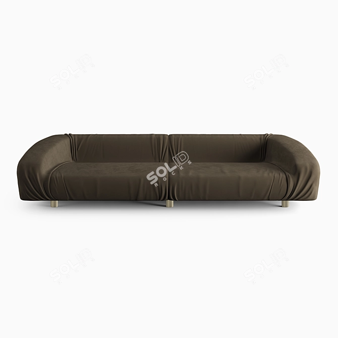 Sleek Fold Leather Sofa 3D model image 3