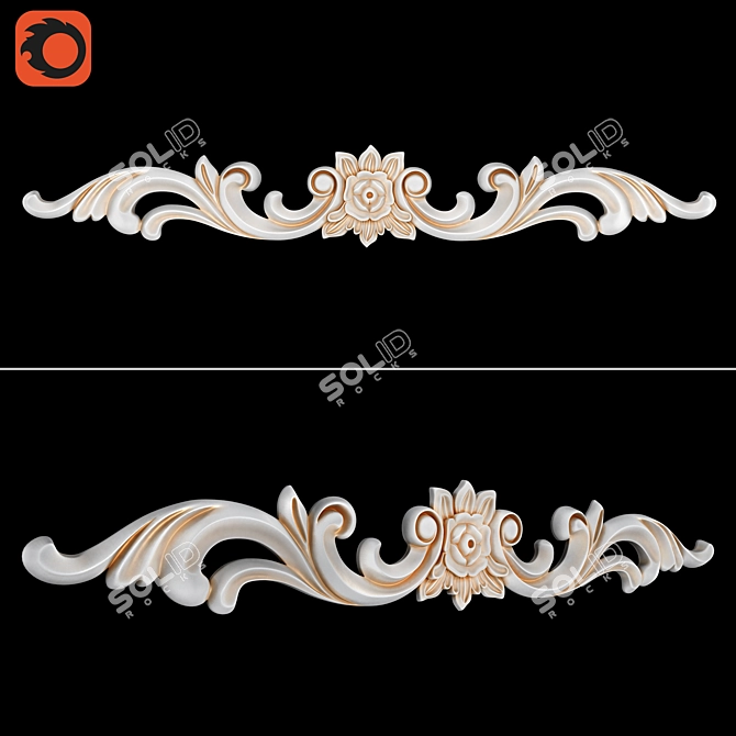 Bramek Decor SY11124-1: Stylish Polymer Rosettes 3D model image 1