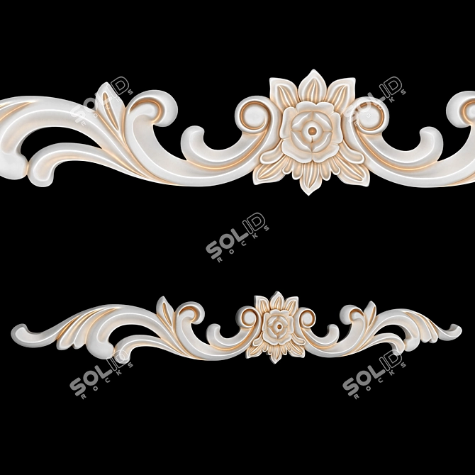 Bramek Decor SY11124-1: Stylish Polymer Rosettes 3D model image 2