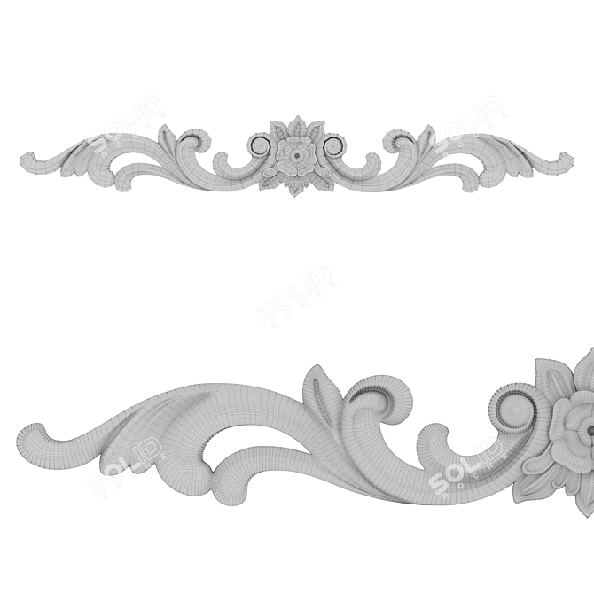 Bramek Decor SY11124-1: Stylish Polymer Rosettes 3D model image 3