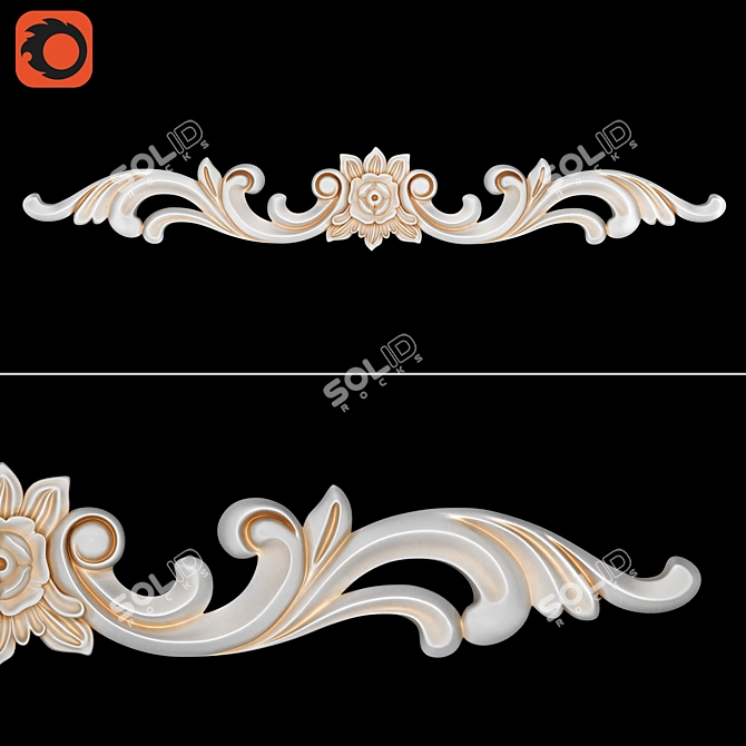 Bramek Decor SY11124-1: Stylish Polymer Rosettes 3D model image 4