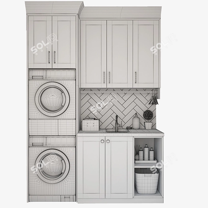 Electrolux Laundry Set: EDH 3498 RDE Dryer & EWF1408WDL2 Washer 3D model image 2