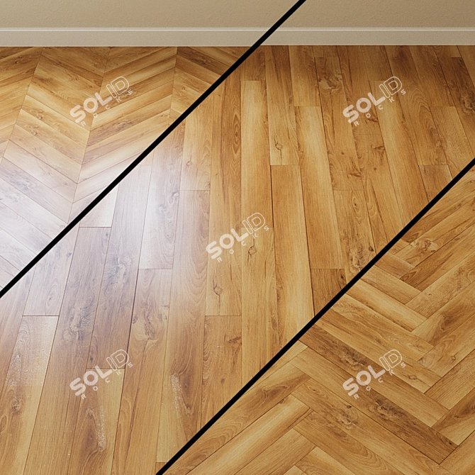 Sleek Platinium Slim Oak Laminate 3D model image 1