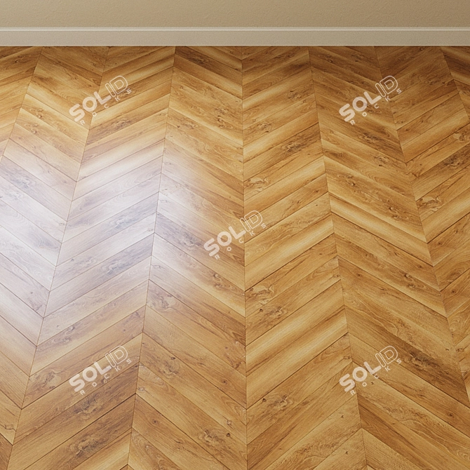 Sleek Platinium Slim Oak Laminate 3D model image 3