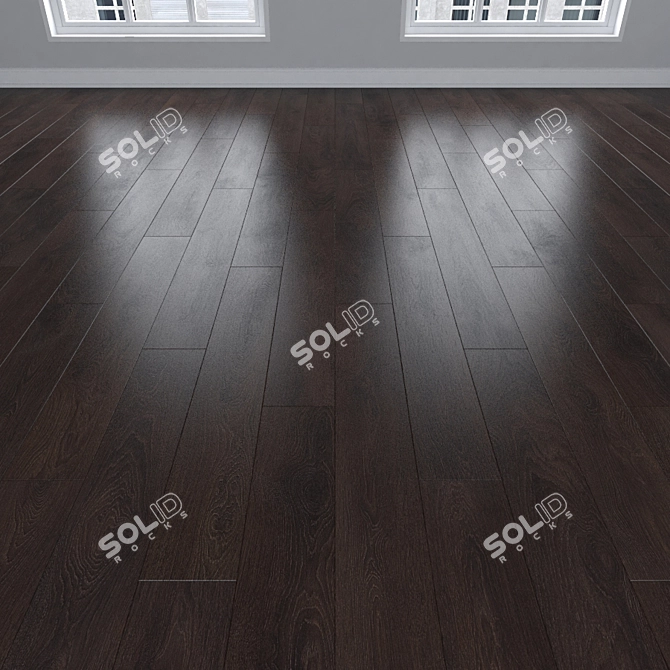 Dark Oak Parquet: Herringbone, Linear, Chevron 3D model image 2