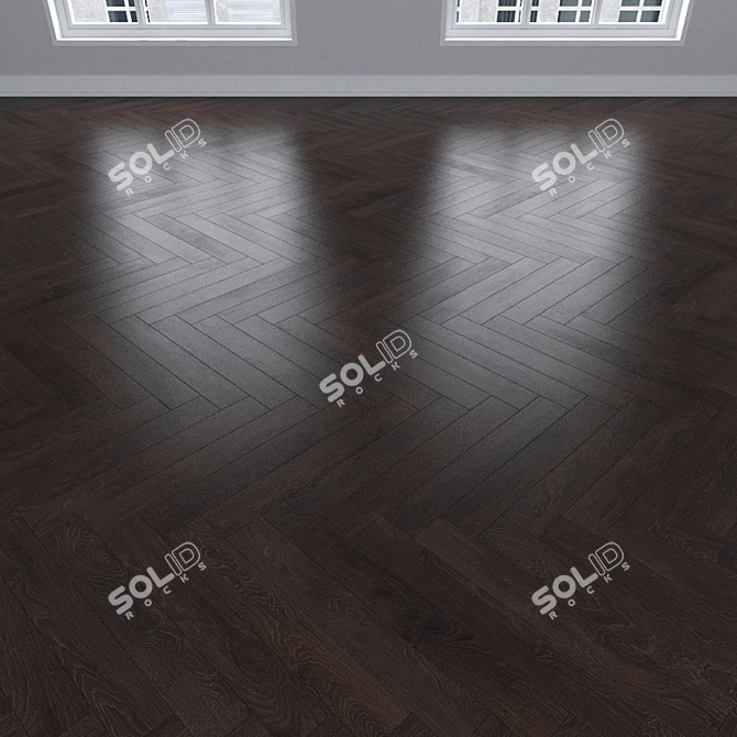 Dark Oak Parquet: Herringbone, Linear, Chevron 3D model image 3