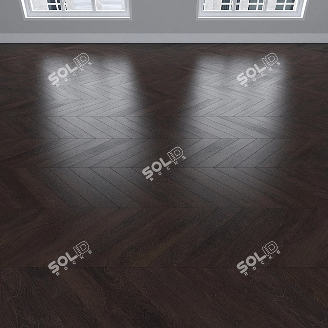 Dark Oak Parquet: Herringbone, Linear, Chevron 3D model image 4