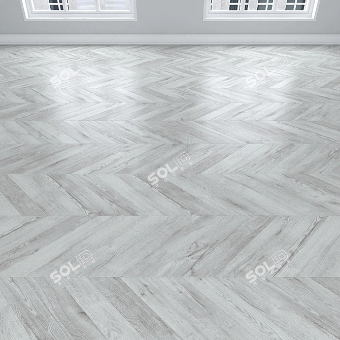 White Oak Parquet: Herringbone, Linear, Chevron 3D model image 4