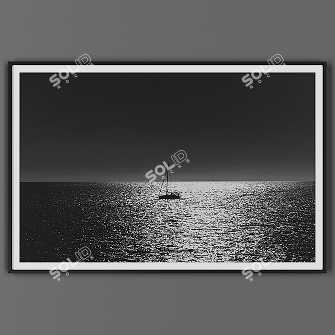 Sleek Black Framed Art 3D model image 1